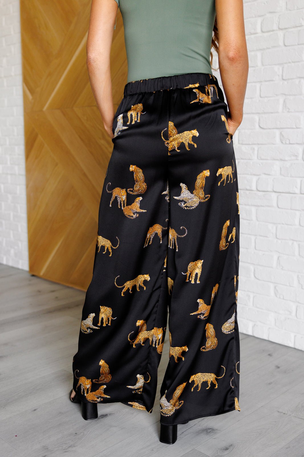 Legendary in Leopard Satin Wide Leg Pants - Driftwood Boutique