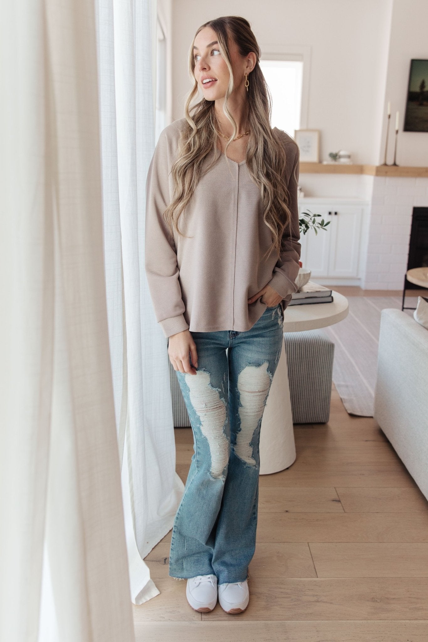 Less Conversation V - Neck Top - Driftwood Boutique