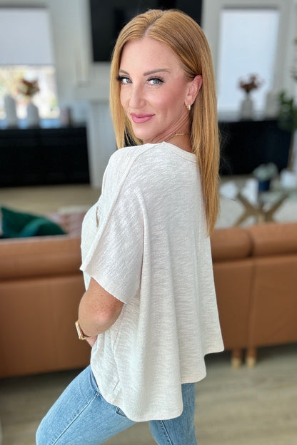 Let Light be Light Drop Shoulder Oversized Tee in Sand Beige - Driftwood Boutique