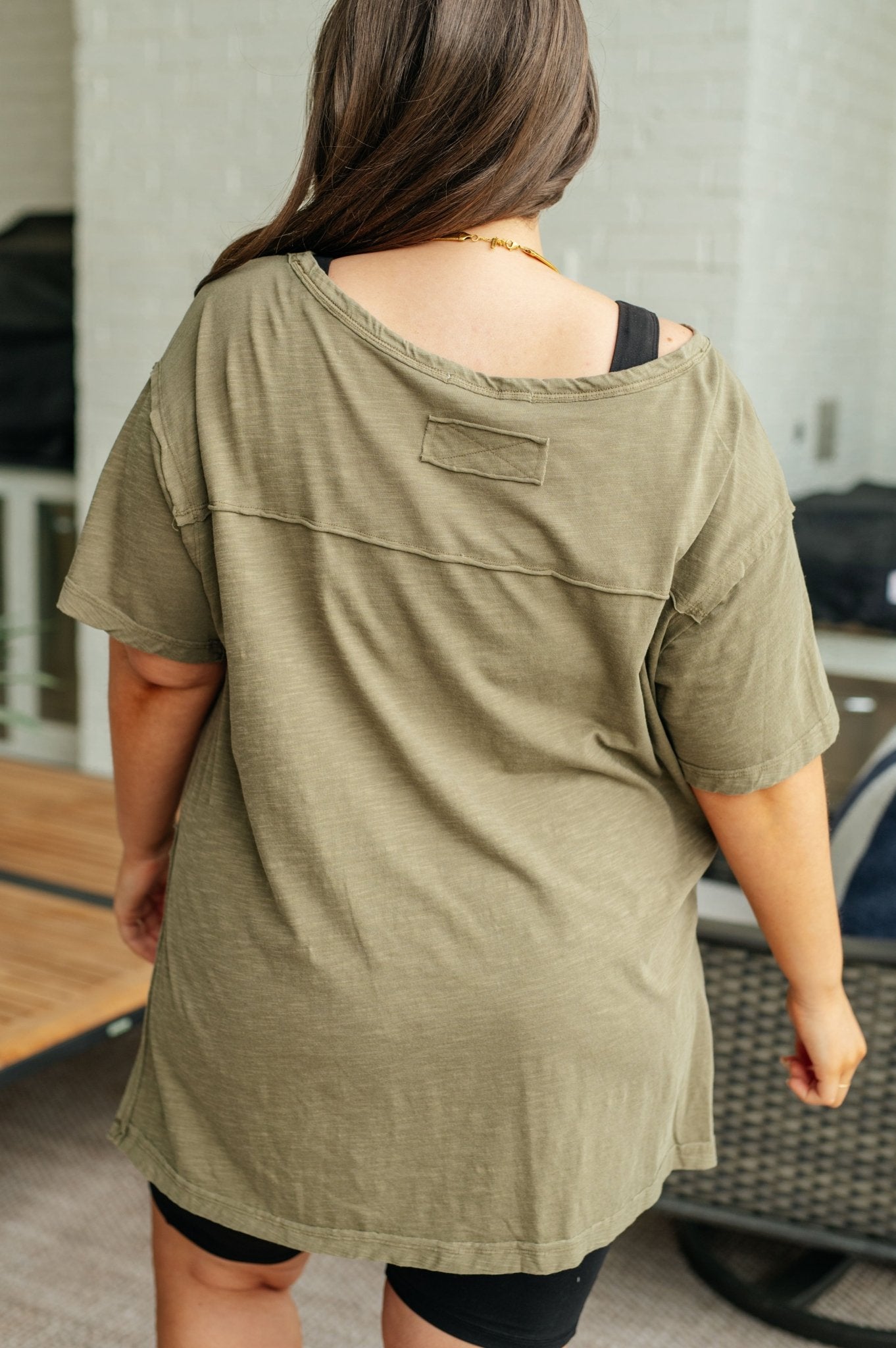 Let Me Live Relaxed Tee in Army - Driftwood Boutique
