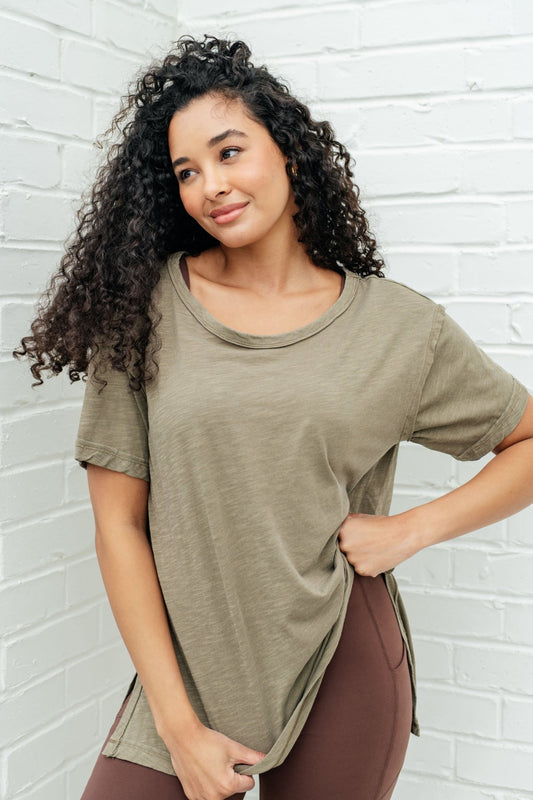 Let Me Live Relaxed Tee in Army - Driftwood Boutique