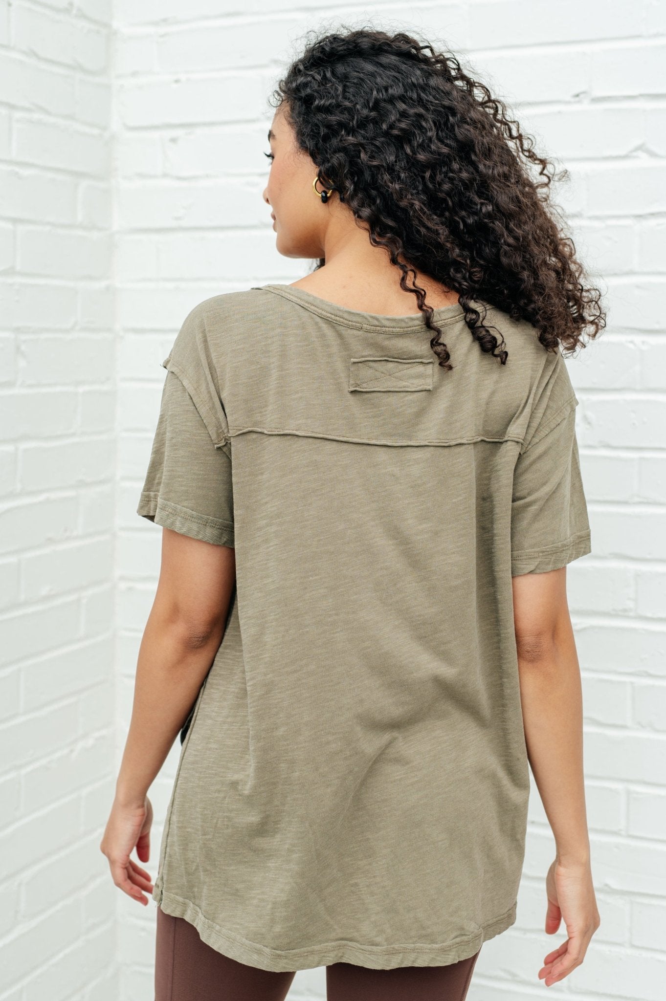 Let Me Live Relaxed Tee in Army - Driftwood Boutique