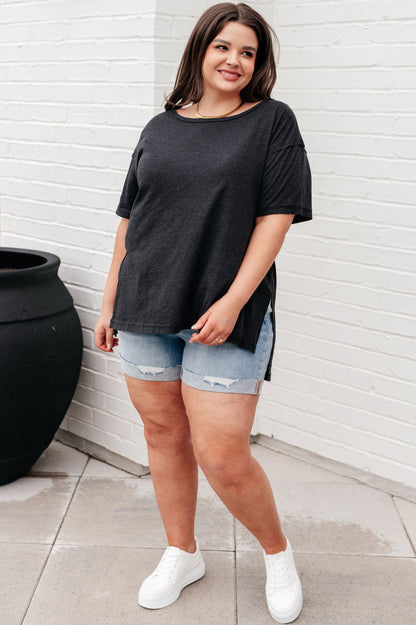 Let Me Live Relaxed Tee in Black - Driftwood Boutique