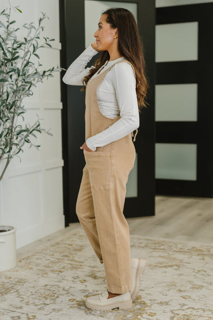 Little Miss Picnic V - Neck Jumpsuit in Brush - Driftwood Boutique