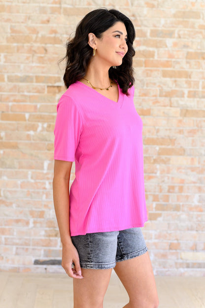 Lonesome Valley V - Neck Ribbed Top - Driftwood Boutique