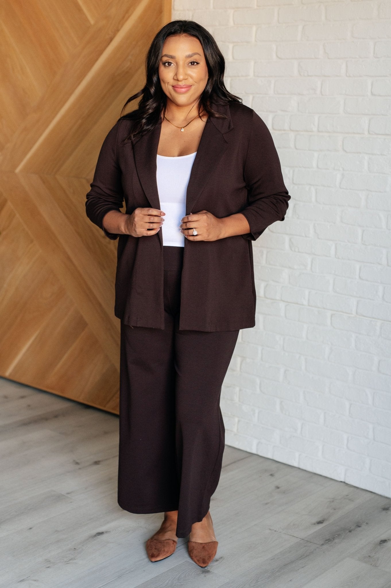 Magic 3/4 Blazer in Chocolate - Driftwood Boutique