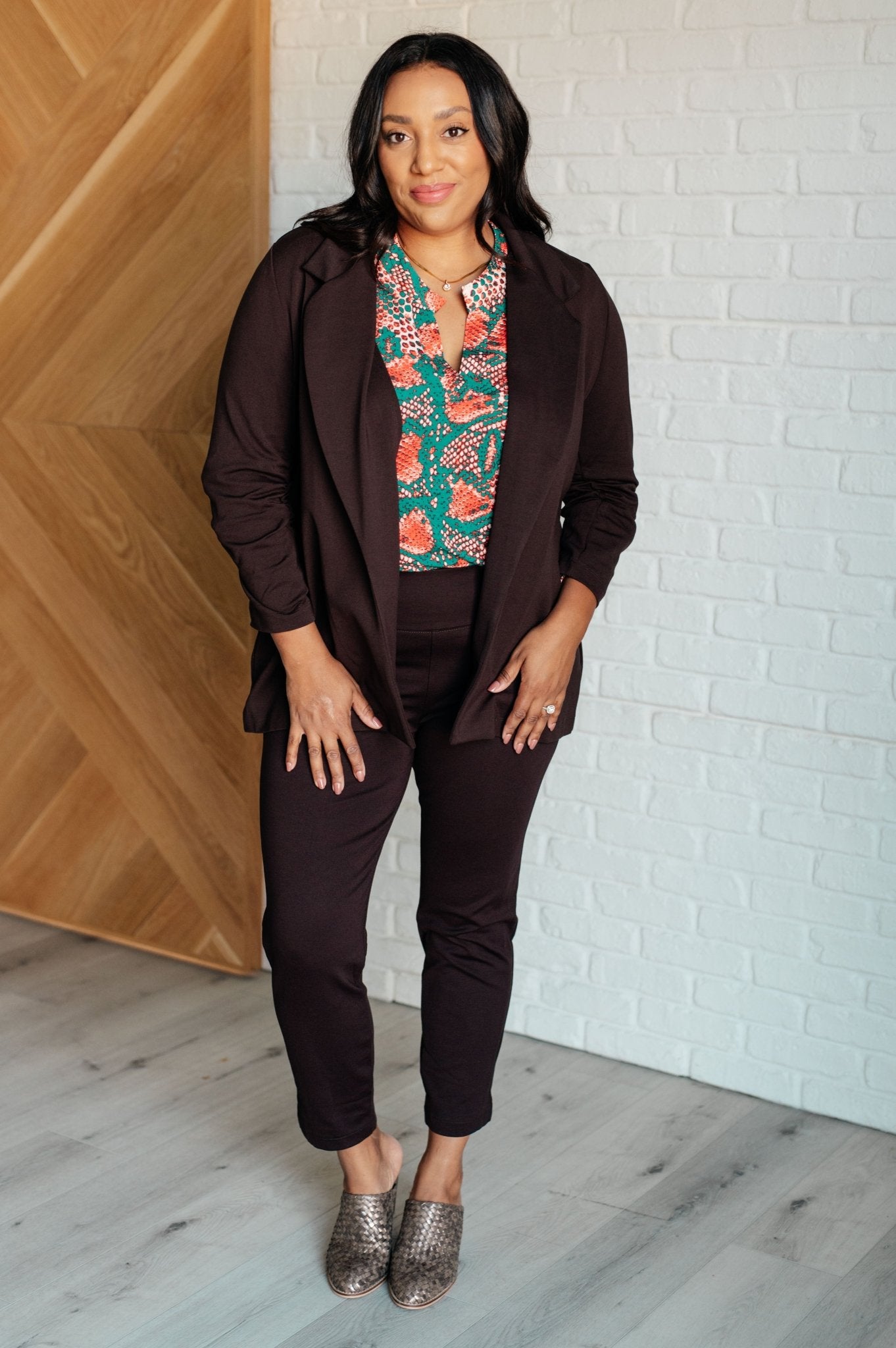 Magic 3/4 Blazer in Chocolate - Driftwood Boutique