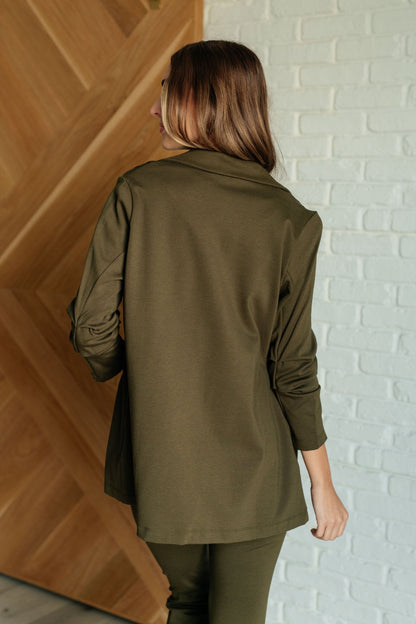 Magic 3/4 Blazer in Olive - Driftwood Boutique