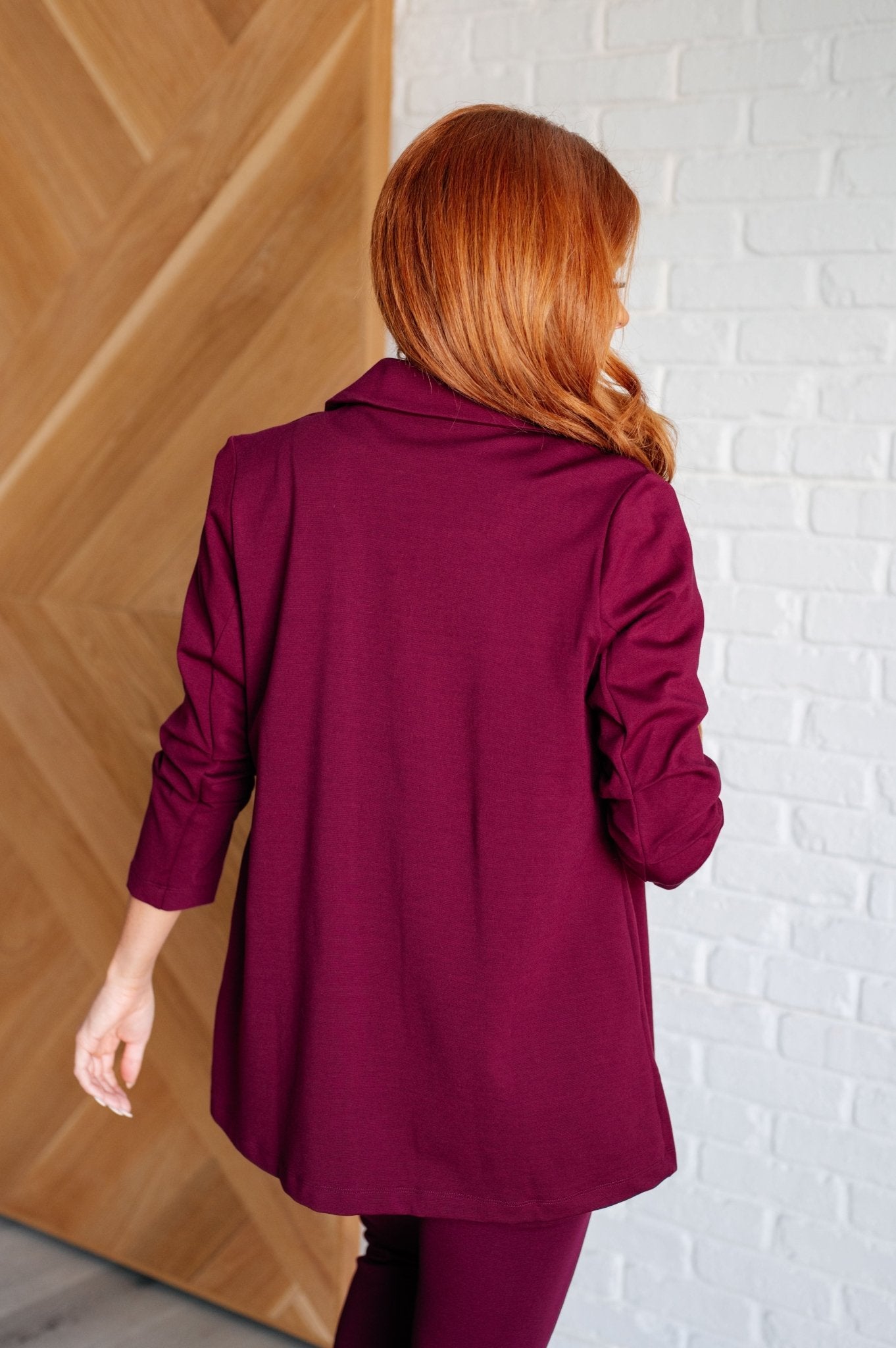 Magic 3/4 Blazer in Wine - Driftwood Boutique