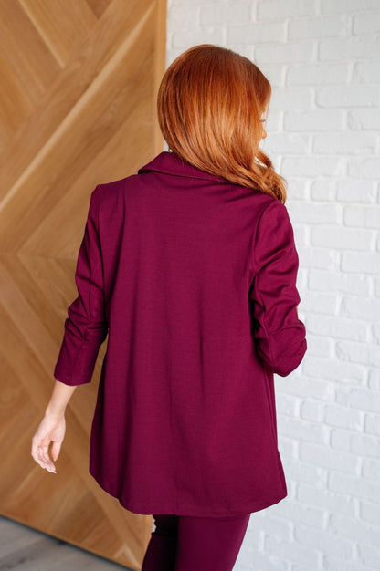 Magic 3/4 Blazer in Wine - Driftwood Boutique