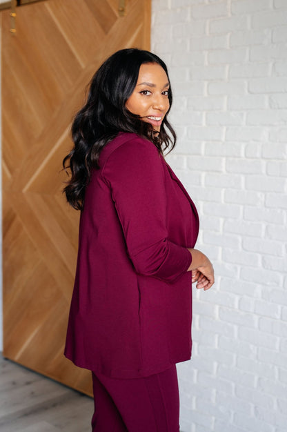 Magic 3/4 Blazer in Wine - Driftwood Boutique
