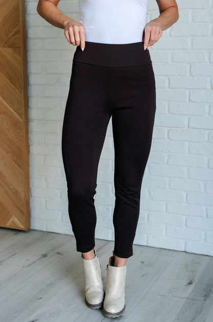 Magic Ankle Crop Skinny Pants in Chocolate - Driftwood Boutique