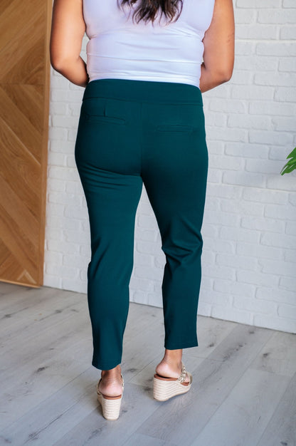 Magic Ankle Crop Skinny Pants in Hunter Green - Driftwood Boutique