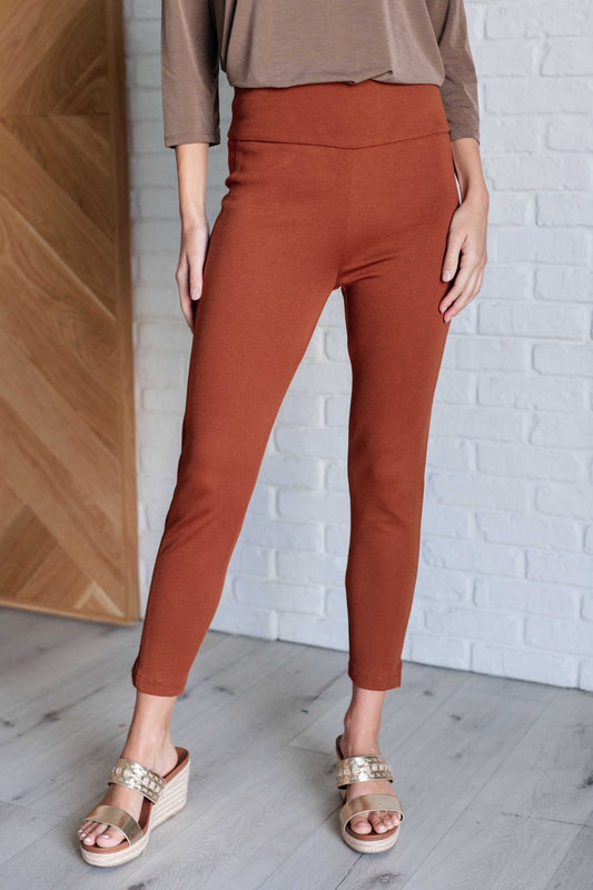 Magic Ankle Crop Skinny Pants in Rust - Driftwood Boutique