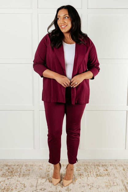 Magic Ankle Crop Skinny Pants in Wine - Driftwood Boutique
