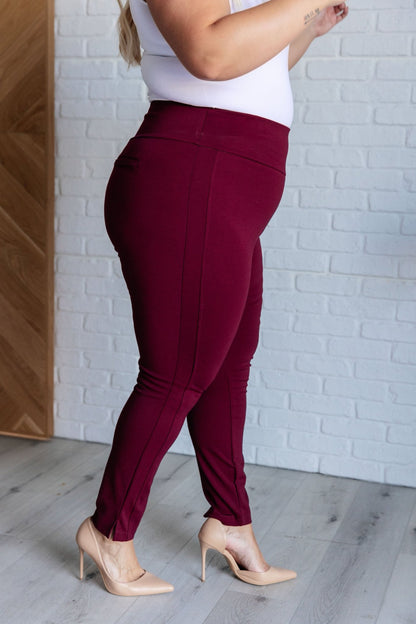 Magic Skinny 28" Pants in Wine - Driftwood Boutique