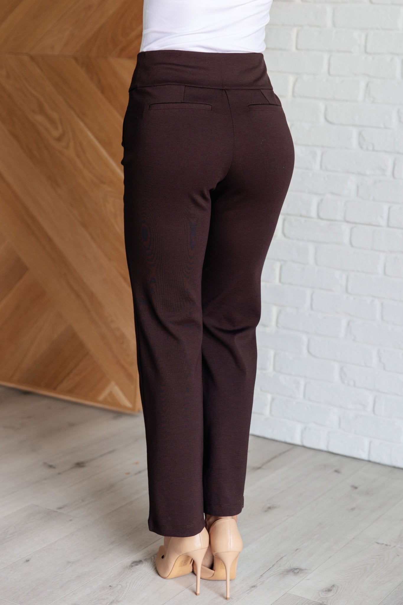 Magic Straight Pants in Chocolate - Driftwood Boutique