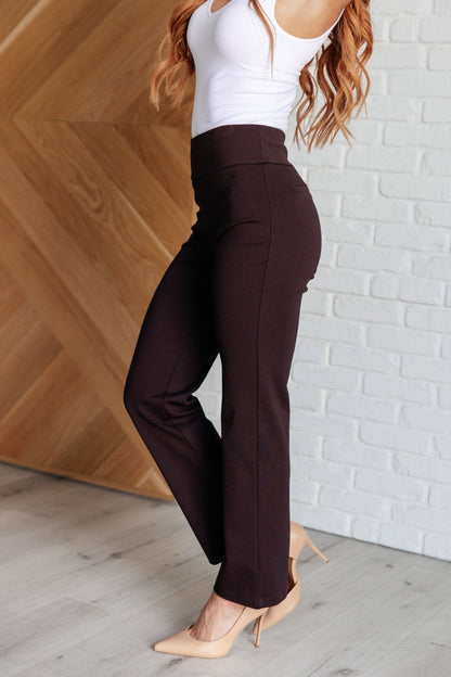 Magic Straight Pants in Chocolate - Driftwood Boutique