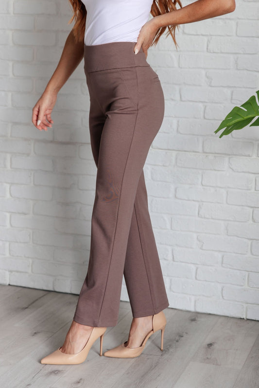 Magic Straight Pants in Dark Mocha - Driftwood Boutique