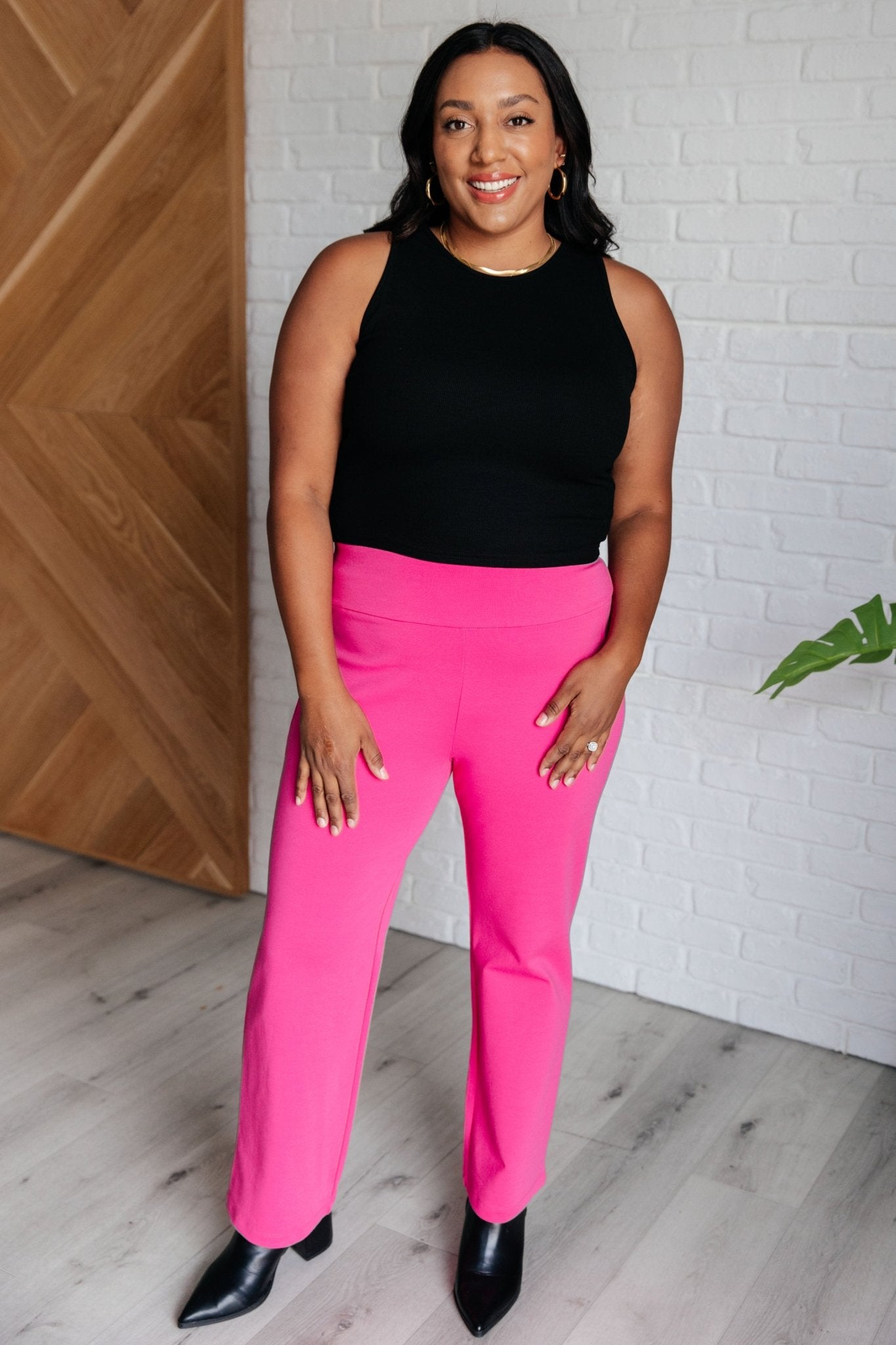 Magic Straight Pants in Hot Pink - Driftwood Boutique