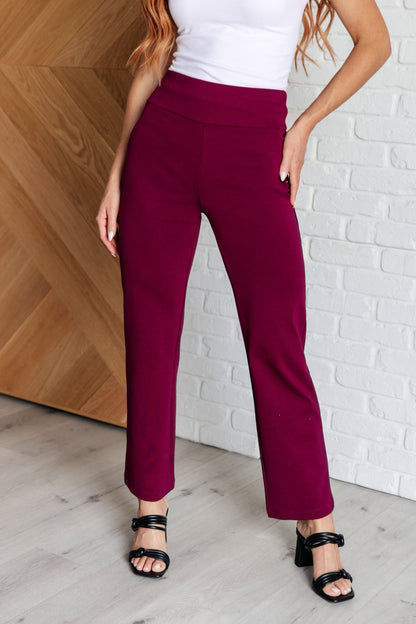 Magic Straight Pants in Wine - Driftwood Boutique