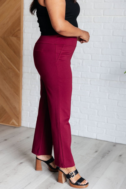 Magic Straight Pants in Wine - Driftwood Boutique