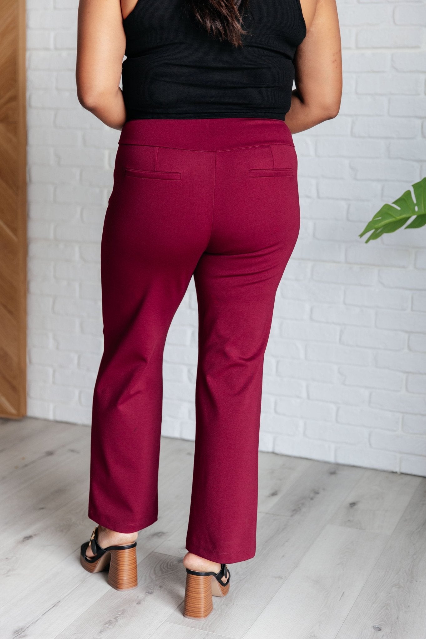 Magic Straight Pants in Wine - Driftwood Boutique