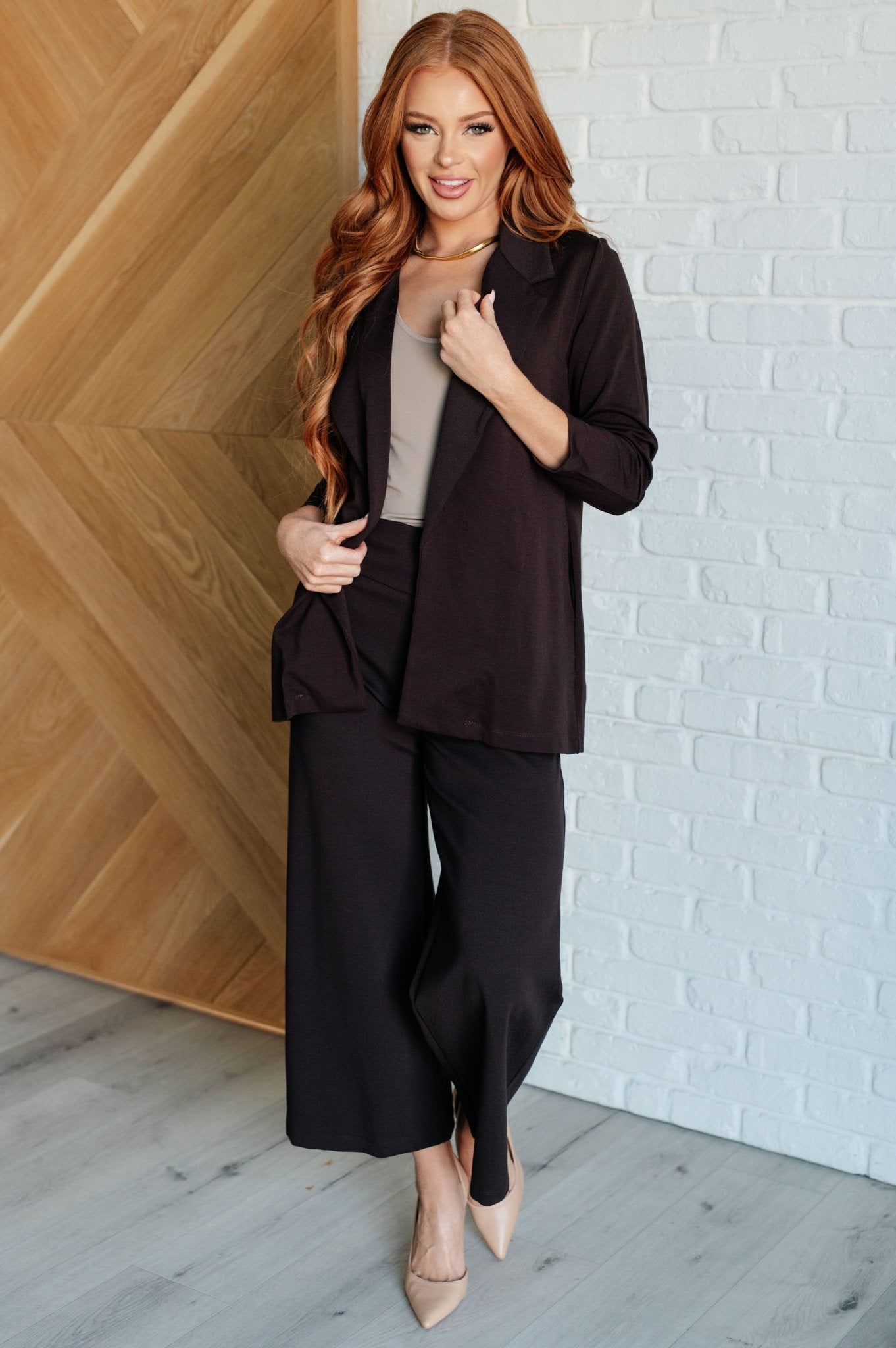 Magic Wide Leg Crop Pants in Chocolate - Driftwood Boutique