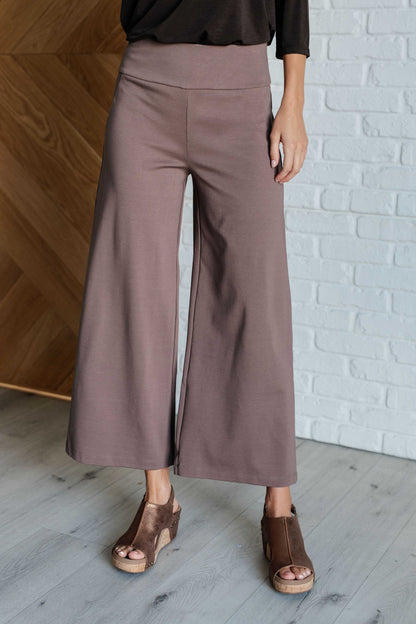 Magic Wide Leg Crop Pants in Dark Mocha - Driftwood Boutique
