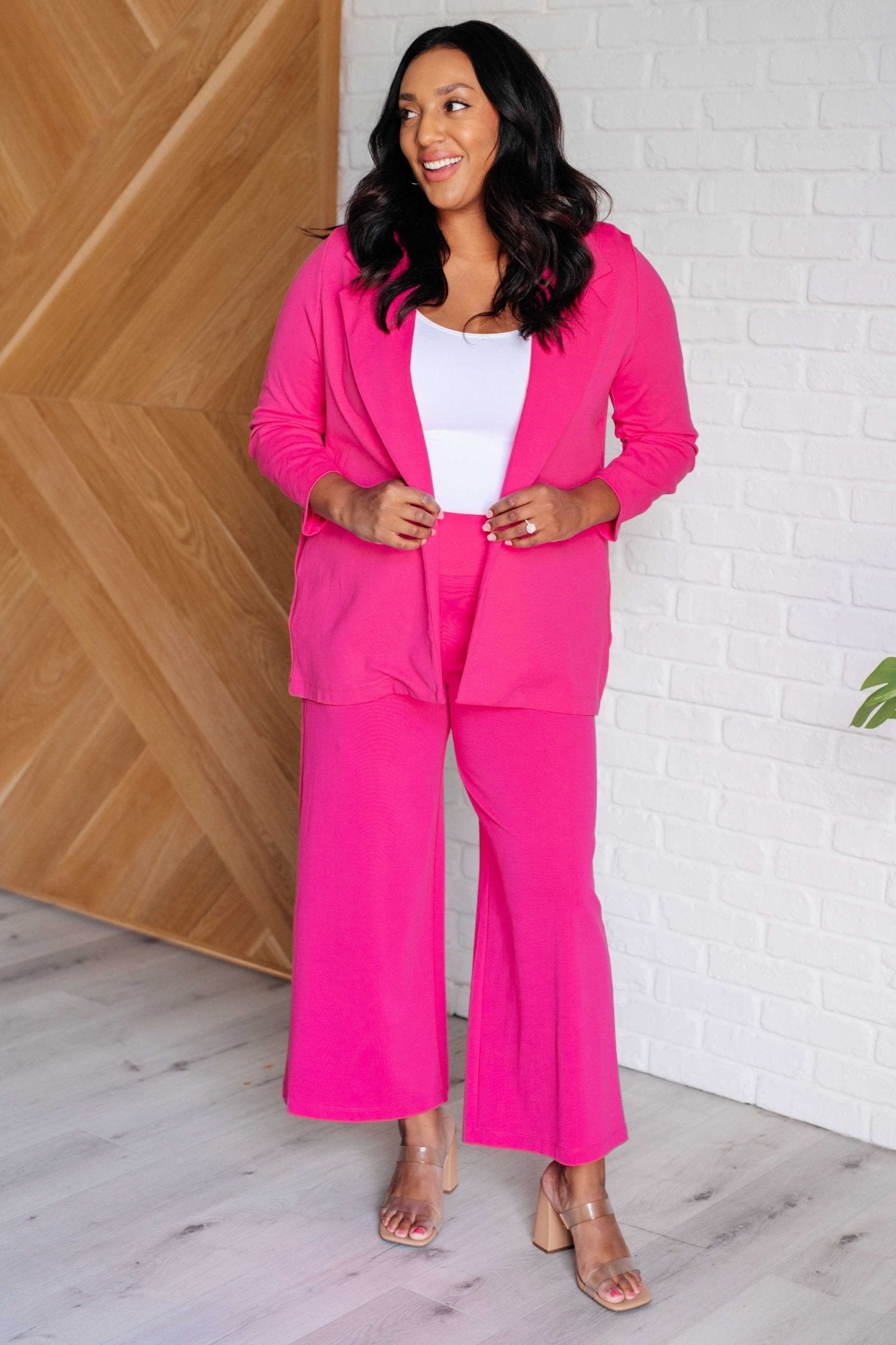 Magic Wide Leg Crop Pants in Hot Pink - Driftwood Boutique