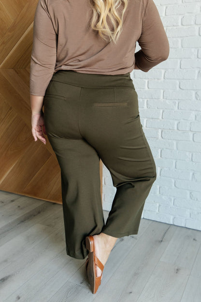 Magic Wide Leg Crop Pants in Olive - Driftwood Boutique