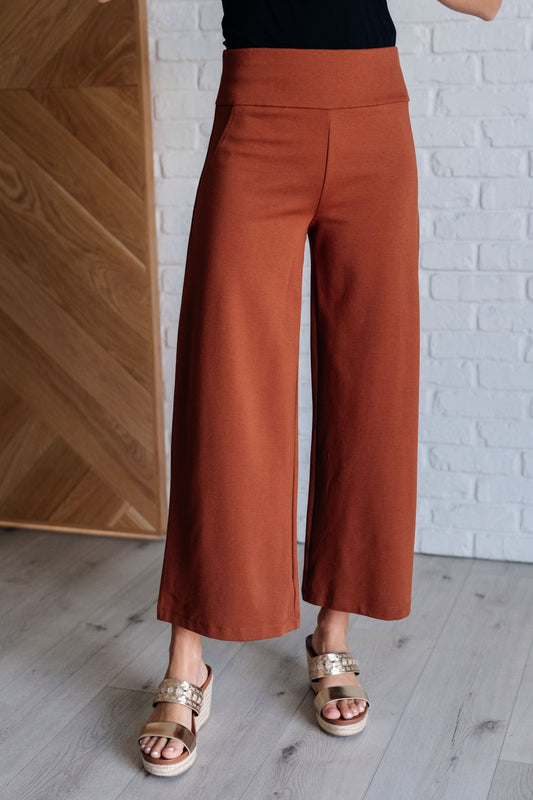Magic Wide Leg Crop Pants in Rust - Driftwood Boutique