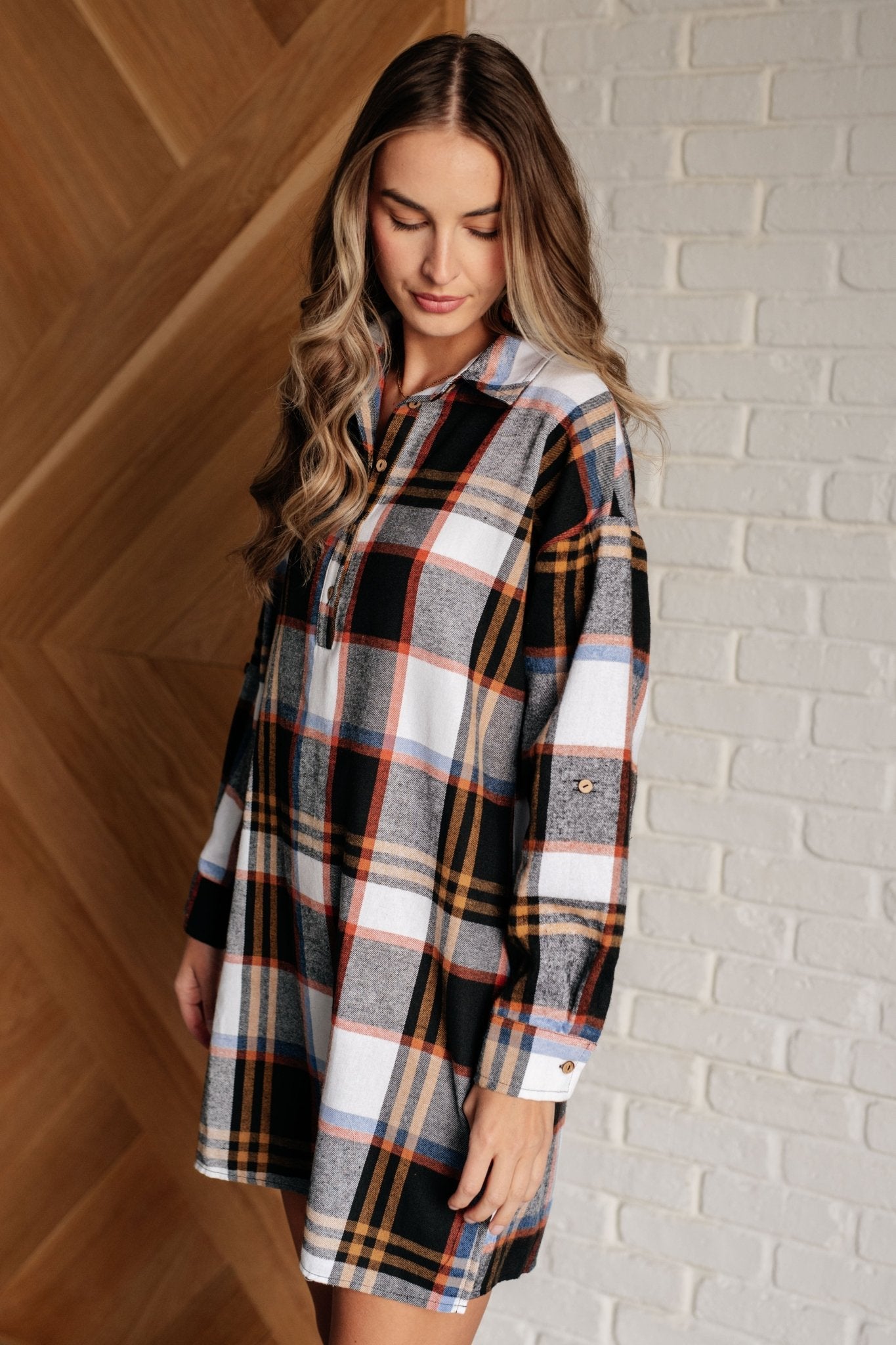 Make it Right Plaid Shirt Dress - Driftwood Boutique