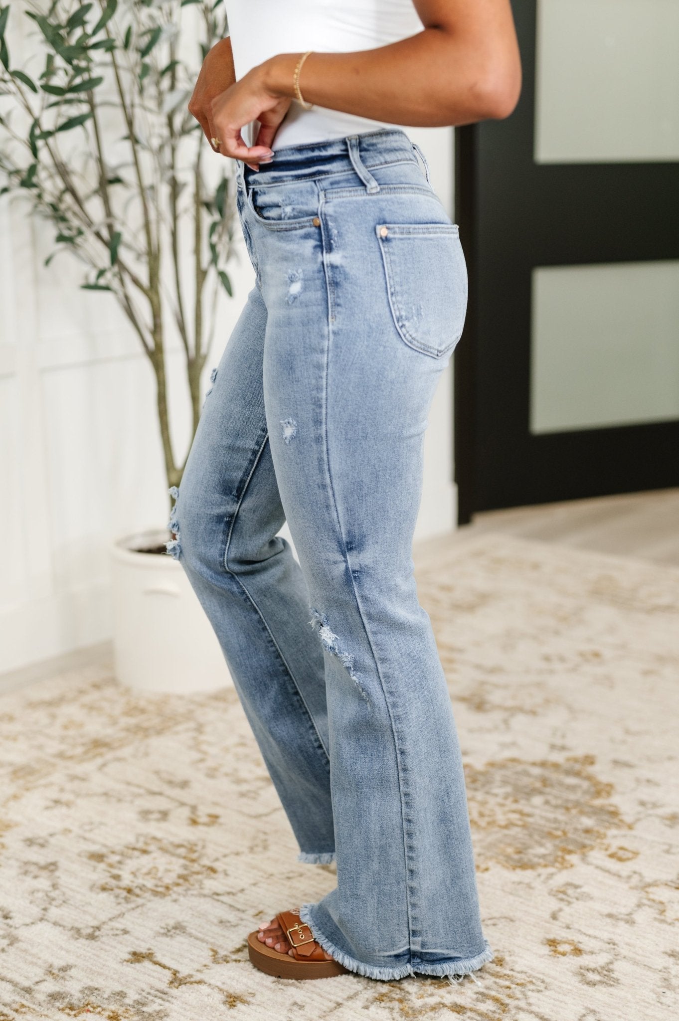 Marlena High Rise Shield Pocket Flare Jeans - Driftwood Boutique