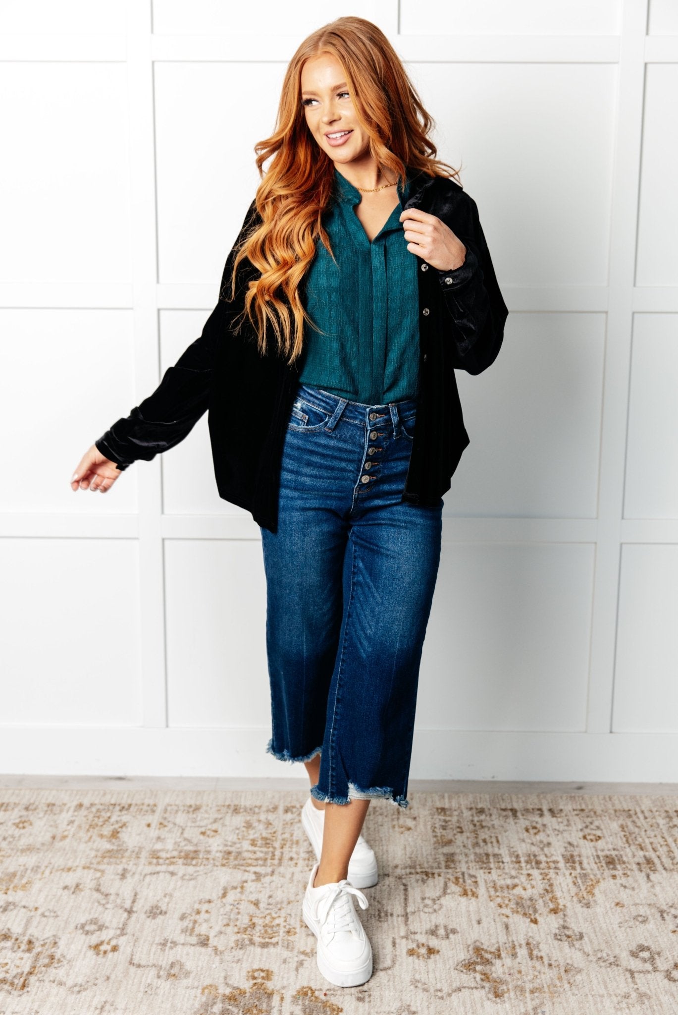 Matter of Fact Pleat Front Sleeveless Blouse in Sea Green - Driftwood Boutique