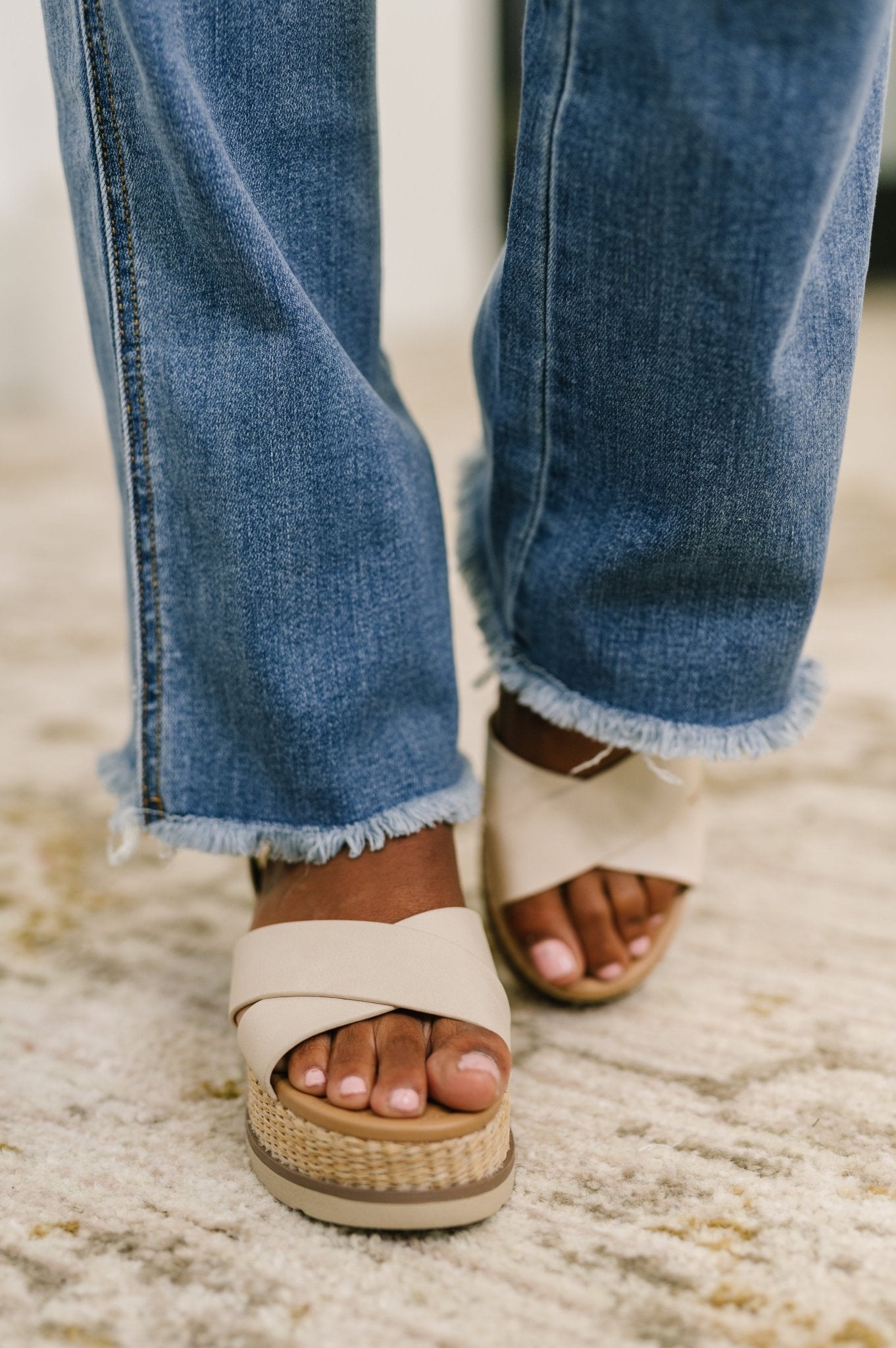 Maureen High Rise Distressed Bootcut Jeans - Driftwood Boutique