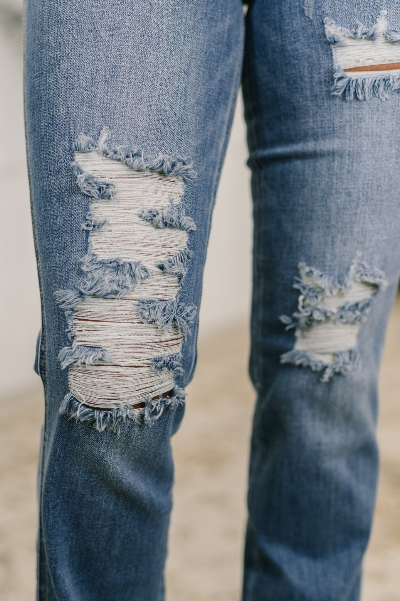 Maureen High Rise Distressed Bootcut Jeans - Driftwood Boutique
