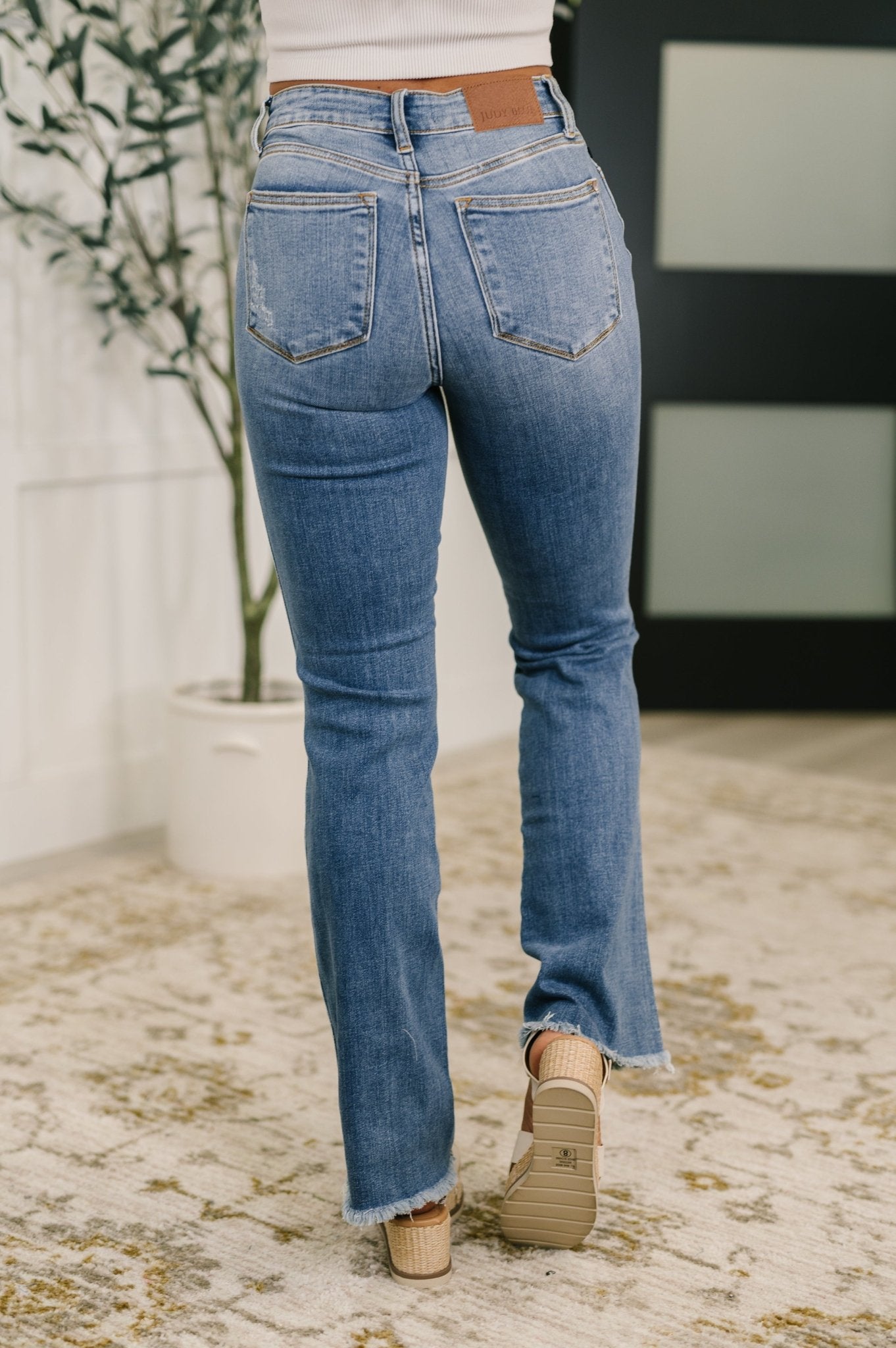 Maureen High Rise Distressed Bootcut Jeans - Driftwood Boutique
