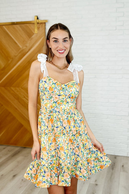 Miss Frills A Lot Flare Mini Dress in Orange - Driftwood Boutique