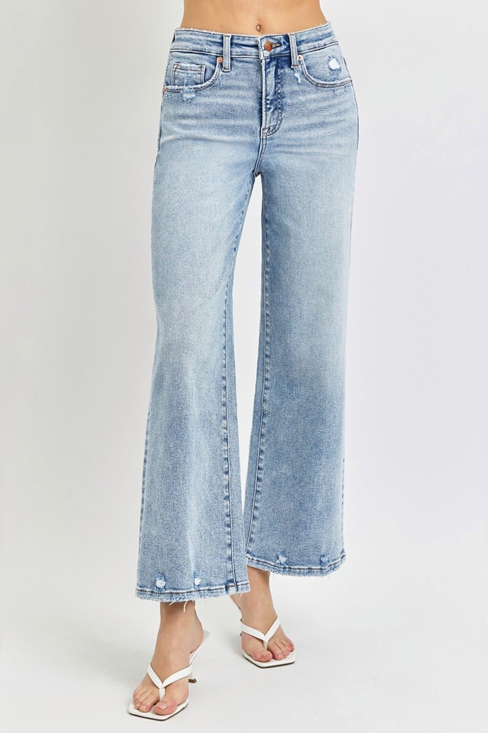 Monica Tummy Control High Rise Crop Wide Leg Jeans - Driftwood Boutique