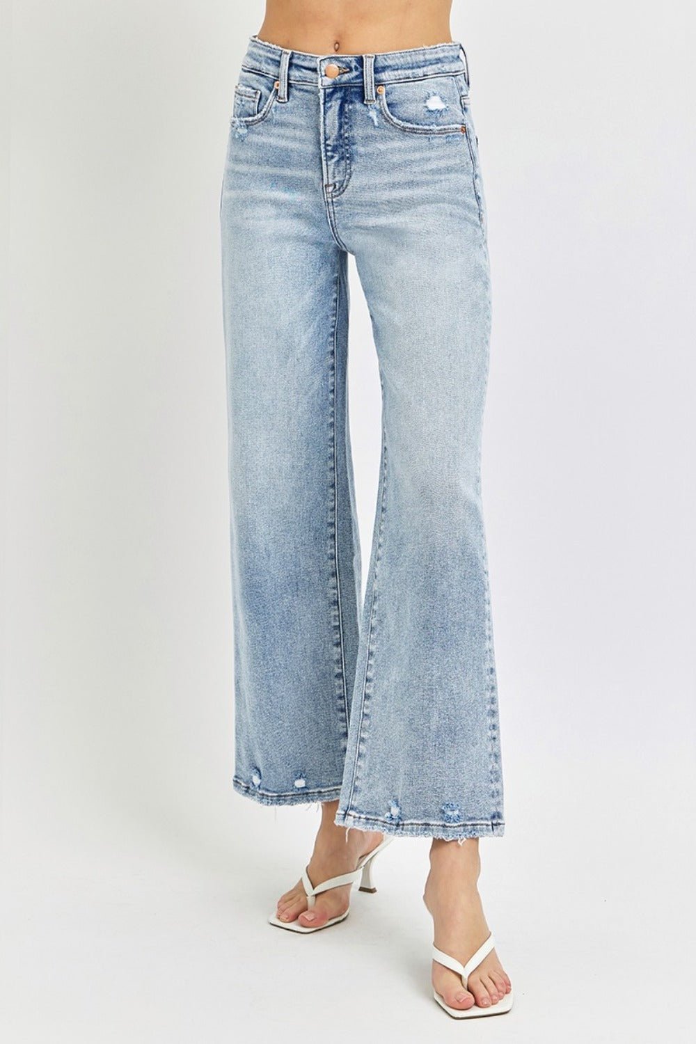 Monica Tummy Control High Rise Crop Wide Leg Jeans - Driftwood Boutique