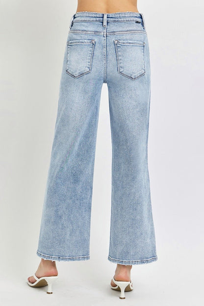 Monica Tummy Control High Rise Crop Wide Leg Jeans - Driftwood Boutique