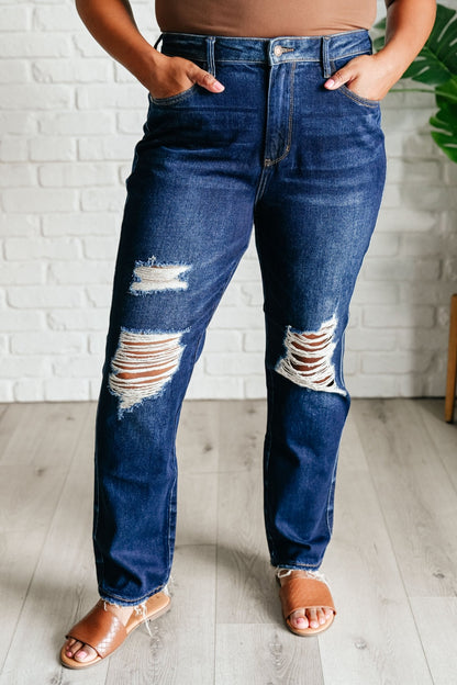 Montana High Rise Rigid Magic Distressed Straight Jeans - Driftwood Boutique