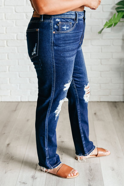 Montana High Rise Rigid Magic Distressed Straight Jeans - Driftwood Boutique
