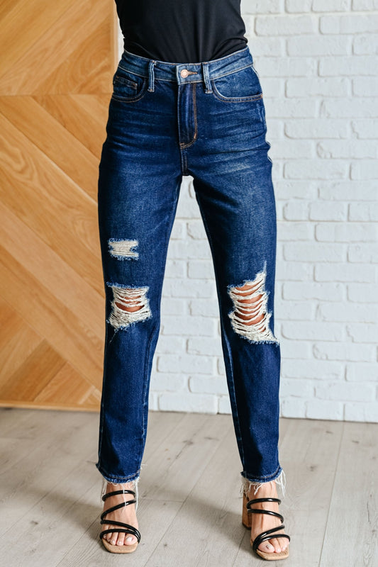 Montana High Rise Rigid Magic Distressed Straight Jeans - Driftwood Boutique