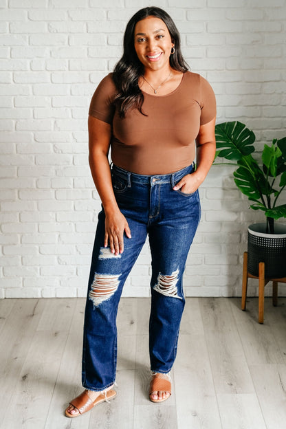 Montana High Rise Rigid Magic Distressed Straight Jeans - Driftwood Boutique
