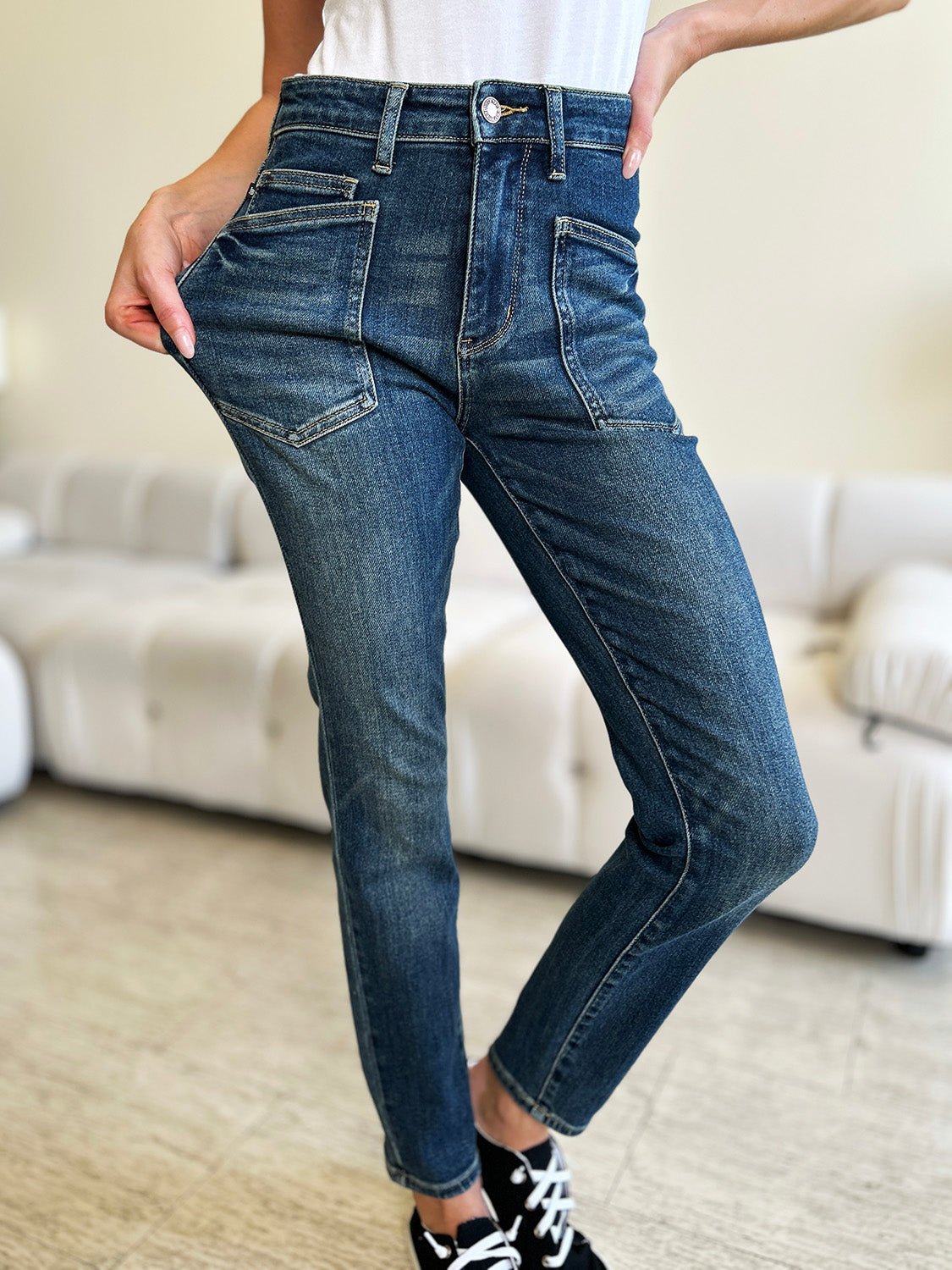 Monty High Rise Patch Pocket Skinny Jeans - Driftwood Boutique