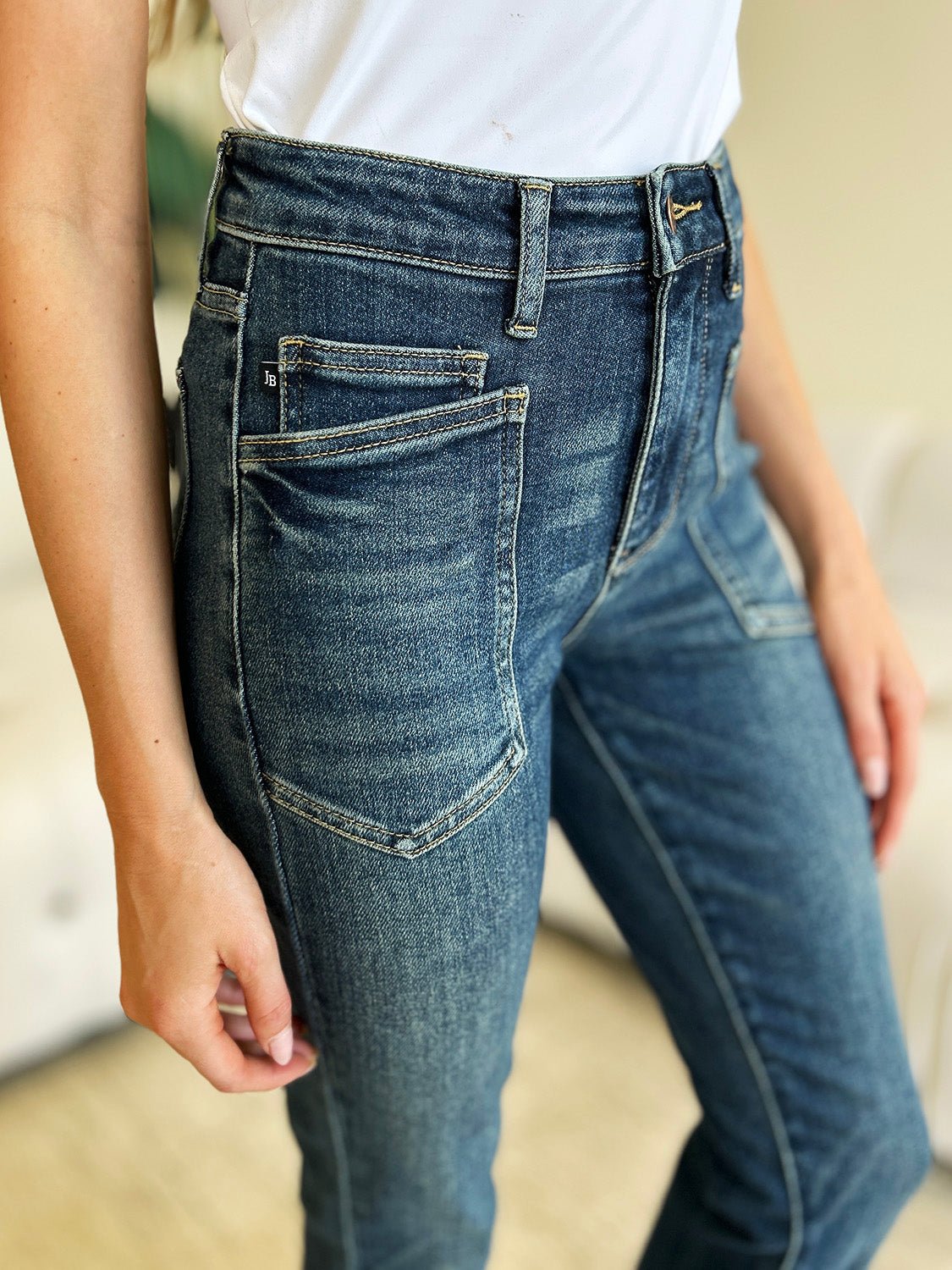Monty High Rise Patch Pocket Skinny Jeans - Driftwood Boutique
