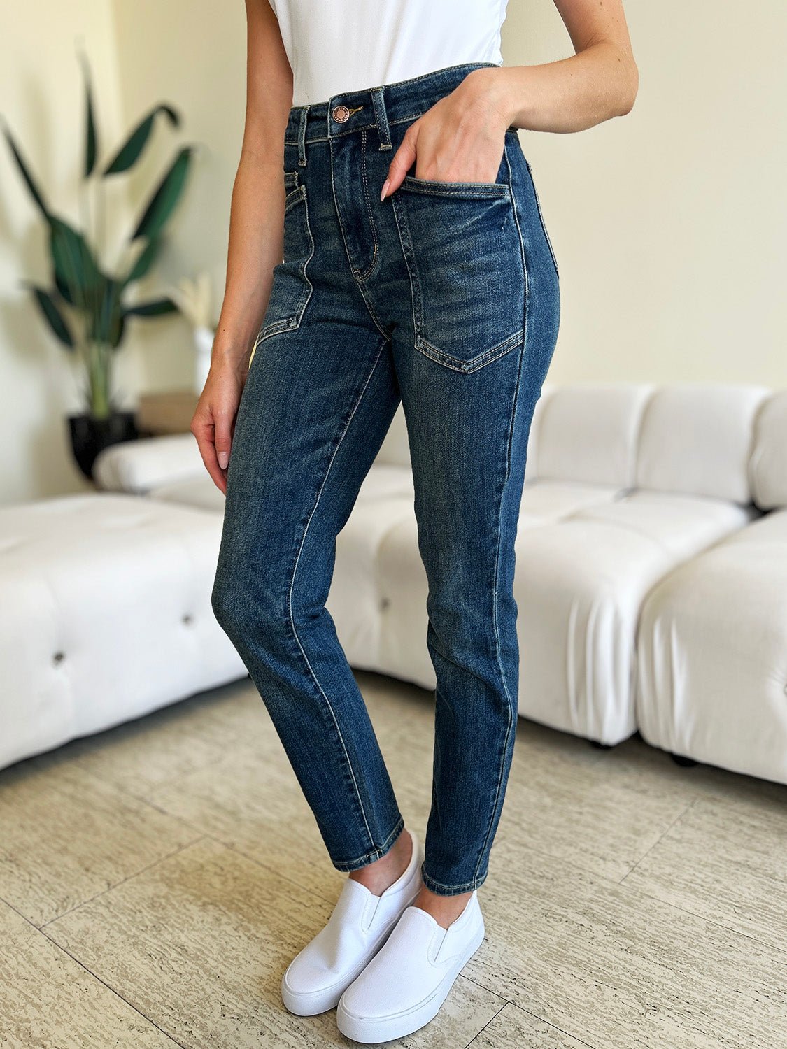 Monty High Rise Patch Pocket Skinny Jeans - Driftwood Boutique