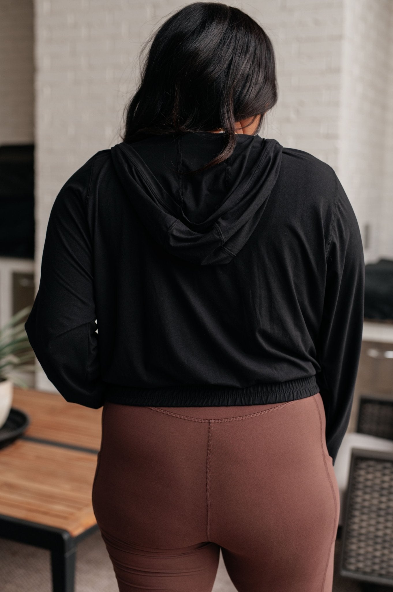 Morning Run Half Zip Hoodie in Black - Driftwood Boutique